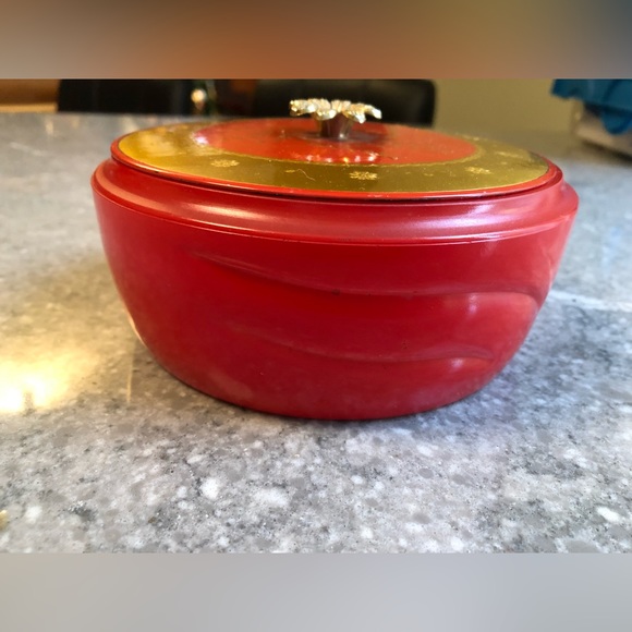 Vintage Avon Beauty Dust Powder Container Decorative Glass Canister 1957 - Picture 7 of 8